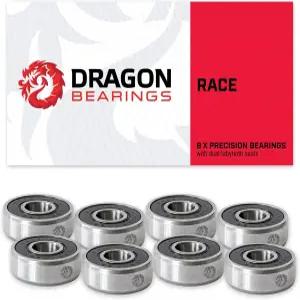 파이어볼 드래곤 스케이트보드 베어링 세트 8팩 - 인라인 및 롤러 스케이트용 고속 608 롱보드 평생 사용