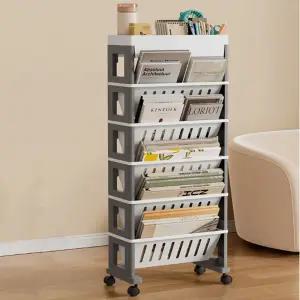 책꽂이 이동식 북트롤리 북트레일러 북트레이 북선반 바퀴달린 모듈형 [mE5C
