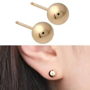생일선물귀걸이 골드필드 골드 볼 일자침 귀걸이 14K 6mm