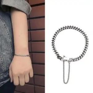 레이어드팔찌 925 남녀공용 유니크 볼드 실버팔찌 5mm SH112_16cm