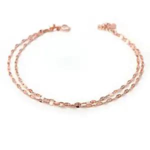 여자팔찌 GOLD 로즈골드 여리여리 더블 체인 두줄 팔찌 14K