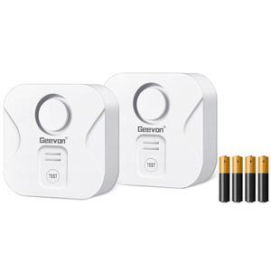 가정용 지본 2팩 누수 감지기, 지하실, 세탁실, 주방, IP56 방수(배터리 포함)를 위한 드립 경고 기능이 있는 100dB 소음 경보 센서 감지기