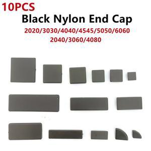 블랙 나일론 알루미늄 프로파일 엔드 캡 커버 플레이트 2040 3030 3060 4040 4080 4545 5050/6060 압출용 10