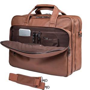 세이포크니아 가죽 노트북 가방, 남성용 15.6인치 17.3인치 메신저 서류 가방 비즈니스 사첼 컴퓨터 핸드백 숄더백