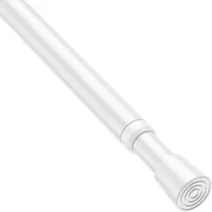 ZipGlo 1팩 스프링 텐션 로드 28-45인치 직경 5/8인치 화이트 노 드릴 조절 가능 윈도우 주방 출입구 옷장