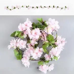 조화 벚꽃 가랜드 1.8M 라이트핑크 기념일 파티 장식
