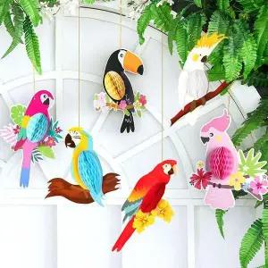 파티 페이퍼 허니컴 세트 앵무새 생일 데코 장식