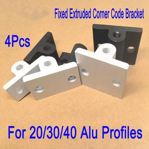 4개 알루미늄 프로파일 플레이트 홀더 풋 패드 터 휠 커넥터 고정 압출 코너 코드 브래킷 (20/30/40 프로파일용)