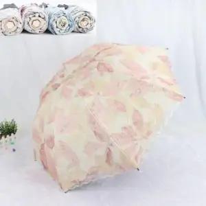 여름양산 초경량 초소형 수동 양산 우산 겸용 레이스 자외선 살대 컬러 접이식