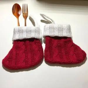 크리스마스 양말 수저 커버 2P