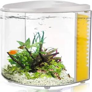 가정 사무실 방 장식용 데스크톱용 필터와 조명이 있는 소형 어항 1.2갤런 베타 새우 해파리 금붕어 수족관