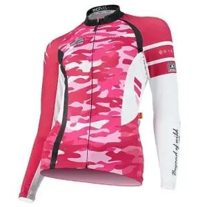 자전거의류 (여성용) 와일드카모 핑크 긴팔 져지