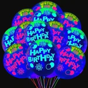 형광 네온 생일축하 풍선