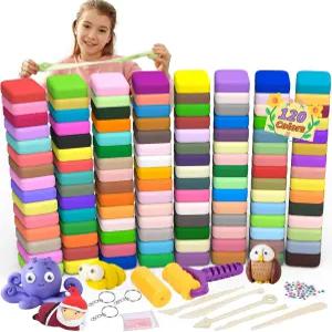 169Pcs 에어 드라이 클레이 120 색상 모델링 모델 매직 조각 도구가 포함된 DIY 성형 스타터 키트 초경량