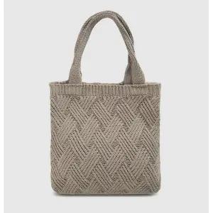 [라일리] Rly 패션 여자 니트 손가방 데일리 쇼퍼백 베이지 가