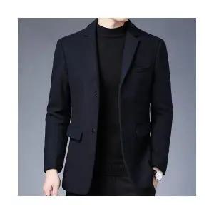 남성정장자켓 트렌디 아이템 정장 자켓 캐주얼 추동 솔리드 칼라 양털 단추형 쇼트 코트 HT4
