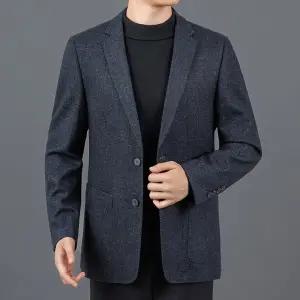 남성정장자켓 트렌디 아이템 정장 자켓 추동 양모 캐주얼 논스톱 상의 싱글 코트 HT4