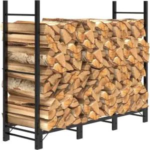 C-호페트리 4피트 야외 실내 장작 선반 벽난로용 조절 가능한 금속 통나무 홀더 헤비 듀티 목재 파일 보관