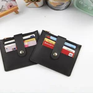 가로 3포켓 명함 신분증 지퍼 신용카드지갑 블랙 1P