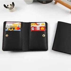 세로 6포켓 지폐 명함 신분증 신용카드 지갑 블랙 1P