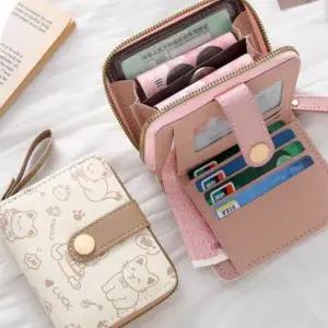 고양이 캐릭터 반지갑 귀여운 여성 지퍼 동전지갑