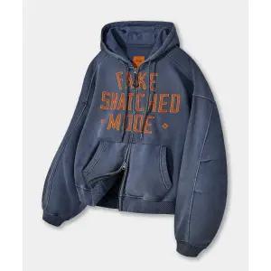 매장정품 DIMITRI BLACK VLAD SNATCHED 패치 크롭 후드 집업_피그먼트 네이비