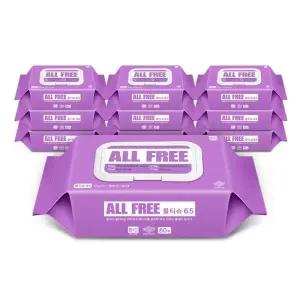 물티슈65 대용량 (80매) 캡형 10팩 저자극 올프리