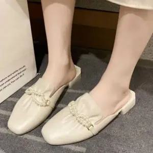 [라일리] Rly 여성 고급 직장인 진주 블로퍼 슬리퍼 뮬 단화