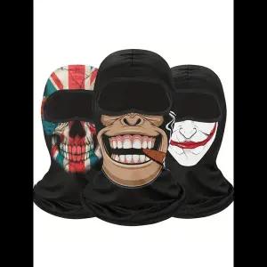 1pc Balaclava 페이스 마스크 광대 유령 해골 마스크 방풍 여름 Sprin 용 UV 솔라 먼지 보호 풀 페이스 커