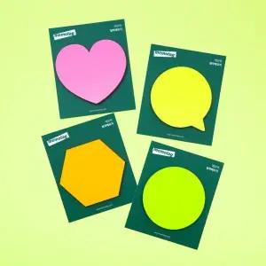 아트박스 메모텍 모양형 점착메모지 말풍선 육각 하트 원형 각50매