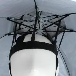 [패션] 우산모자 머리에쓰는 헬멧 2단 대형 밀리터리