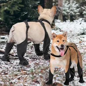 미끄럼 방지 강아지 신발 애완견 발 보호 레인 부츠 오염 낙상 야외용 서스펜더 양말 겨울 방수