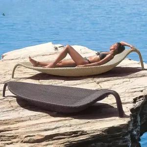 라탄 나뭇잎 모양 비치 야외 리조트 썬베드 수영장