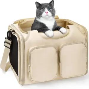 기내 반입 가능 강아지 고양이 이동장 접이식 소프트 펫 캐리어 5kg 내외 통기성 메쉬 탈부착 플리스 패드