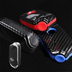 자동차키케이스 기아 측면 4버튼 실리콘 카본 키케이스 키링