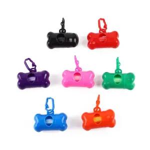 뼈 모양 디펜서 일회용 애완 동물 개 쓰레기 봉투 거치대 플라스틱 케이스 캐리어 처리 똥