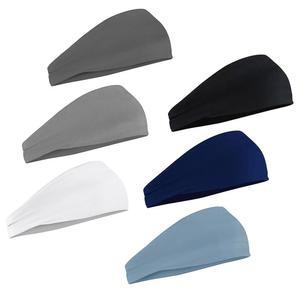 남성용 스포츠 머리띠 6팩, 여름 전용 경량 탄성 소프트 패브릭 미끄럼 방지 남성 헤어 밴드 워프 러닝 사이클링 테니스 농구 데일리 운동