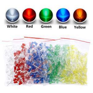 3mm 5mm 10mm LED 다이오드 키트 흰색 녹색 빨간색 파란색 노란색 밀짚모자 발광