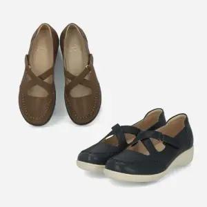 엘칸토 HC09 여성 쿠션UP 크로스끈 컴포트화 (네이비/브라운) LCWC11U613-4