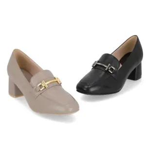 엘칸토 HC09 여성 클래식 로퍼힐 (블랙/토프) LCWD42U613-4