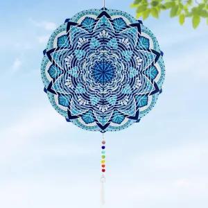 크리스탈 테일 마르조비트라 스테인리스 스틸 3D 키네틱 10인치 정원 장식이 있는 바람 스피너 야외 파티오