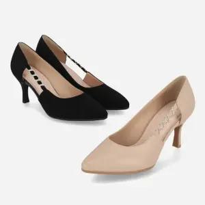 엘칸토 HC09 여성 보석장식 펌프스 (블랙/베이지) LCWD64U613-C