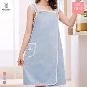 [텐제로]벨라도나 여성 입는 샤워타올 다용도 샤워가운 포켓장착 파자마 여행용품 비치가운 Bon-2648