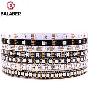 DC5V/12V WS2812B 주소 지정 가능 LED 스트립 5050 RGB 스마트 조명 검정색/흰색 PCB 방수(IP30/IP65/IP67)