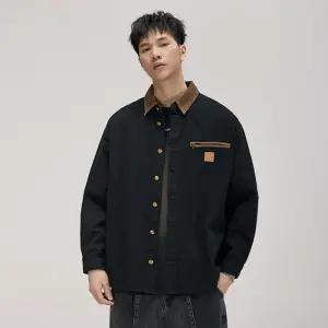 가을 빈티지 사파리 카하트 카고 남자셔츠 칼라 배색 솔리드 셔츠 재킷 아우터 원템3