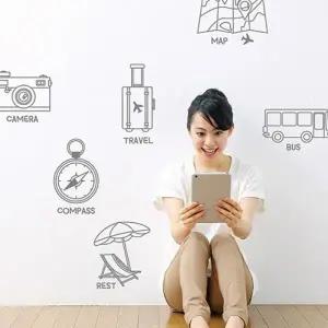 트래블아이콘 그래픽스티커 시트지 벽지 포인트스티커