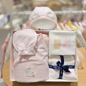 [압소바](대구신세계)[출산/태교선물 2종] 케잉모달 배내슈트(손싸개,모자)+ 토곰자가드손수건(10SET)//...