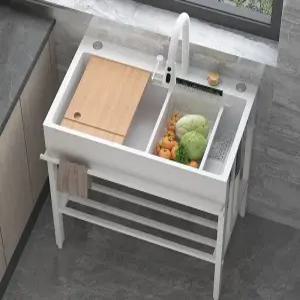 소형주방가구 조립식싱크대 캠핑장싱크볼 소형 탕비실 원룸 베란다 주방 카페  조립식