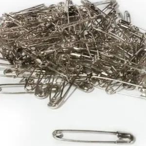 실버 벌크포장 약110개 44mm 옷핀 옷삔 안전핀 부자재 실핀 고리핀