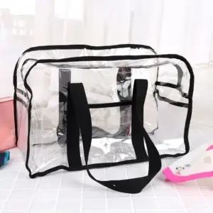 SpaR 투명 비치백 물놀이가방 지퍼형 블랙 OWJ60323